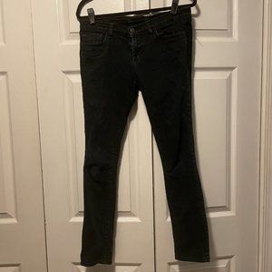 J Brand Distressed Black Skinny Jeans - Size 28